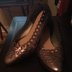 Torrid Pewter Cutout Flats, Size 12